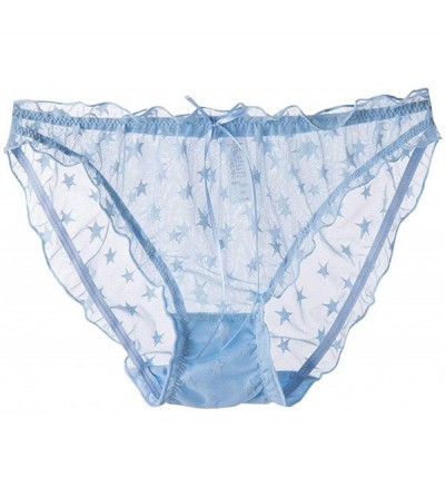 Thermal Underwear Women's Sexy Lace Soft Seamless Sexy Lace Underwear Briefs Underpants Panty- 1pc - Blue - C91950TKRD7 $11.59