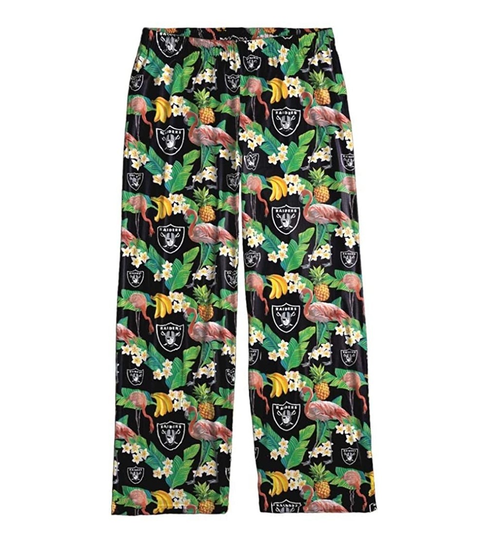 Bottoms Oakland Raiders Women's Scatter Pattern Floral Pajama Lounge Multi Color Pants - Multi - CV18WQRN2OR $40.14