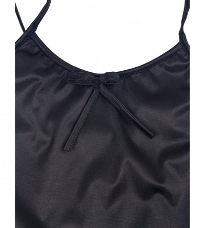 Sets Women Sleeveless Lace Crop Top Camisole and Shorts Pajamas Sleepwear Set - Black - CE188NDZ00G $23.04