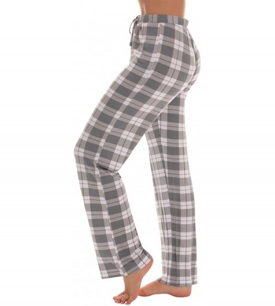 Bottoms Ultra Soft Solid Stretch Jersey Pajama Pants for Women - Grey - Plaid - CX194M058RH $10.68