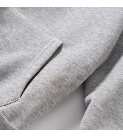 Nightgowns & Sleepshirts Women Autumn Long Sleeve Hoodie Pocket Pullover Sweater Casual Print Tops - Gray - CJ18XT7SA22 $12.23
