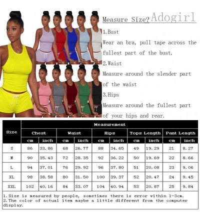 Sets Casual Women's 2 Piece Set - Sexy Outfits Crop Top + Shorts Tracksuit - Yellow - CE198RIC8GZ $23.65