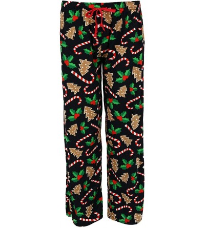 Bottoms Hello Mello Holiday Lounge Pants M/L Black with Pattern - CI18I3W7N5G $25.62
