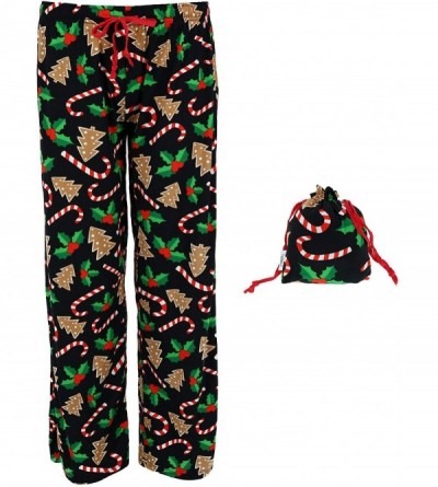 Bottoms Hello Mello Holiday Lounge Pants M/L Black with Pattern - CI18I3W7N5G $25.62