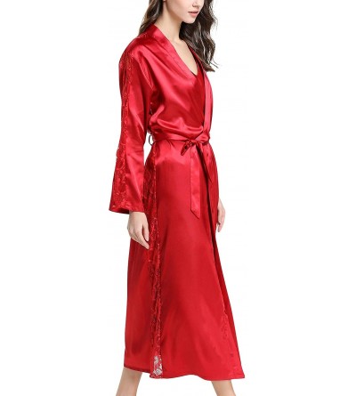 Nightgowns & Sleepshirts Womens Bathrobe Dressing Gown Kimono Satin Bridesmaid Wedding Nightwear Sleepwear Pyjamas Bride Part...