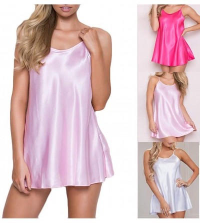Nightgowns & Sleepshirts Cami Nightgowns for Women Camisole Chemise Bridal Babydoll Spaghetti Strap Nightdress +G-String - A-...