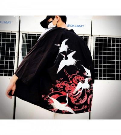 Robes Harajuku Japanese Robes Streetwear Style Waves Flying Dragon Loose Chiffon Cardigan Kimono Yukata Women Kimono - As Pic...