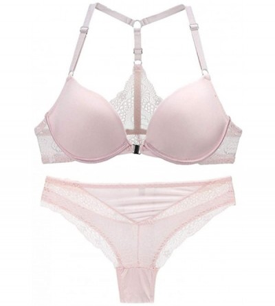 Bustiers & Corsets Ladies Sexy Lingeries lace Bra Y-Type Shoulder Strap Seamlessly Gathers Women Underwear - Pink - CJ18RODIH...