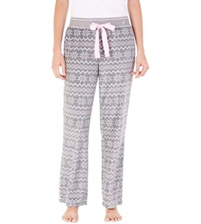 Bottoms Ladies' Waffle Thermal Velour Lounge Pant - Frost - CA12CY94PAV $30.93