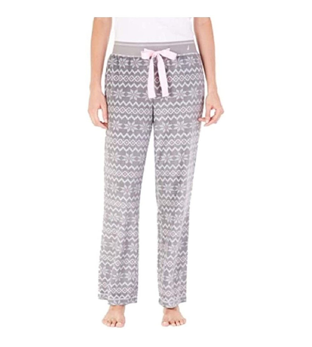 Bottoms Ladies' Waffle Thermal Velour Lounge Pant - Frost - CA12CY94PAV $30.93