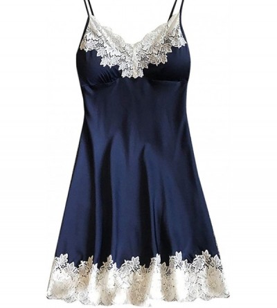 Nightgowns & Sleepshirts Women Sleepwear Nightwear Nightdress Lingerie - Hot Pink - CW18W46CWYQ $18.30