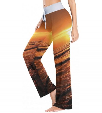 Bottoms Beach Sunset Womens Pajama Pants Loose Long Lounge Sleepwear Yoga Gym Trousers - C619DWGXDIQ $29.25