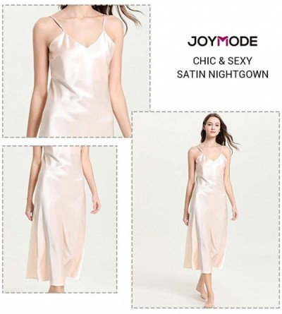 Baby Dolls & Chemises Womens Satin Nightgown Sleepwear Silk Pajama Lingerie Spaghetti Strap Nightdress Long Slip Loungewear S...