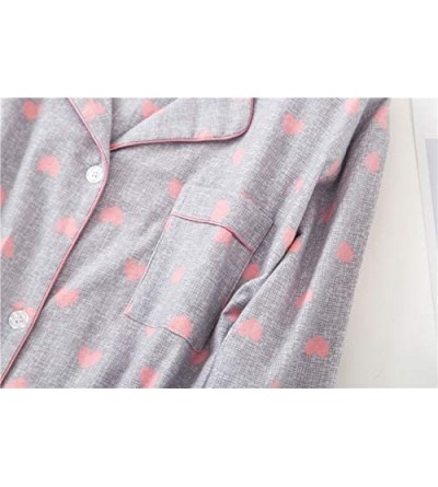 Nightgowns & Sleepshirts Womens Flannel 100% Cotton Nightgown Button Down Boyfriend Nightshirt Mid Long Style Sleepshirt Paja...