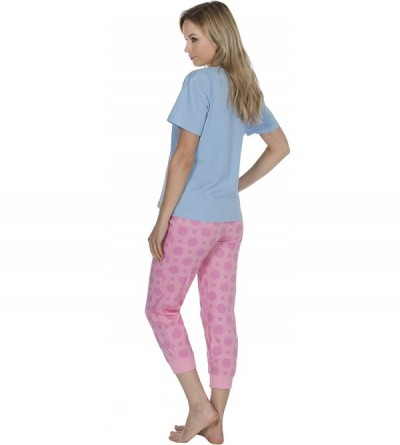 Sets Ladies Cotton Jersey Print Pyjamas Set - Bulldog - CW18D8M4QCN $25.37