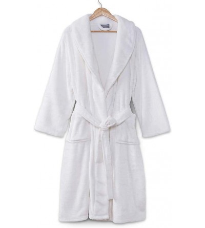 Robes VelvetLoft Plush Luxury Spa Lounge Robe- Small/Medium- White - White - C51293V9Z7H $33.29