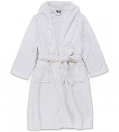 Robes VelvetLoft Plush Luxury Spa Lounge Robe- Small/Medium- White - White - C51293V9Z7H $33.29