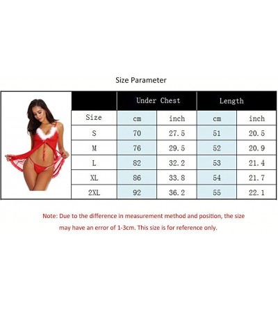 Baby Dolls & Chemises Sexy Lingerie Christmas Sexy Women Babydoll Lingerie Xmas Front Open Chemise Fur Nightdress GCSQF - Red...