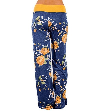 Bottoms Pajama Pants for Women Plus Size-Lounge Pants Comfy Casual Stretch Palazzo Bottoms Drawstring Long Pants Wide Leg - Z...