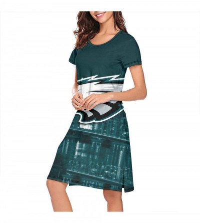 Nightgowns & Sleepshirts Sleep Shirts for Women Girls- Sleepwear Nightgowns Sleep Tee Print Sleep Dress - CJ19CM6E0S7 $28.92