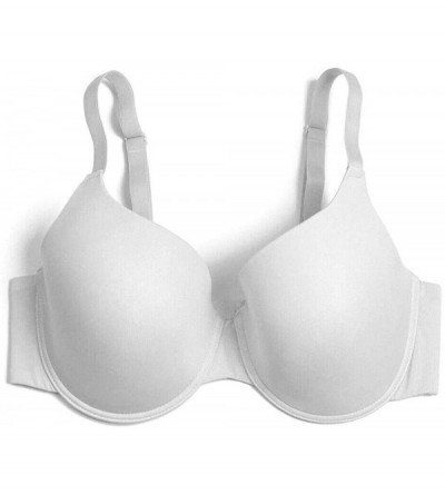 Bras Women Basic Comfort T-Shirt Plunge Bra Underwire Seamless U Back - White - CY18ZKWN2MX $11.01