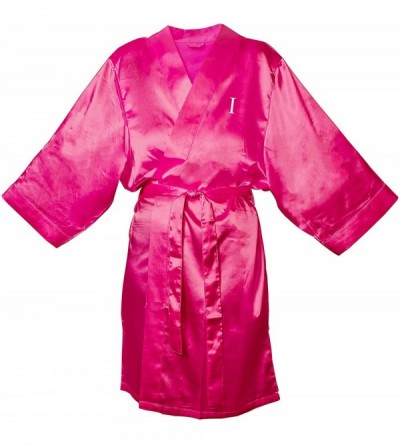 Robes Personalized Fuschia Satin Robe- L/XL- Letter I - Large-X-Large - CM11VY48DU7 $34.10