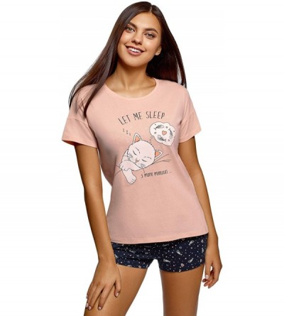 Sets Ultra Women's Printed Pajama Set with Shorts - Pink (5479p) - CU18TH54GQX $14.93