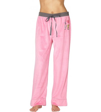 Sets Women's Comfy Cozy Plush Sleep Pant - Pink Love - CZ18X7YT68C $12.11