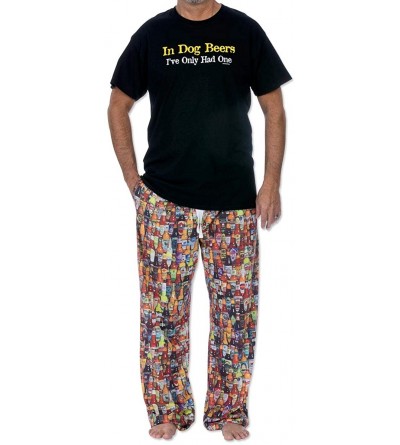 Sets Mens Pajama Set Short Sleeve Top PJ Pants with Side Pockets Womens Unisex - Only Had One Beer - CM18M33CK64 $41.71