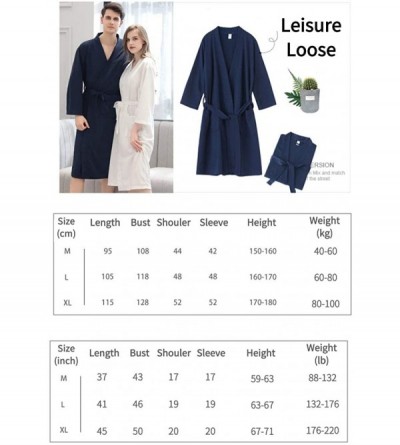 Robes Men's Women's Lightweight Waffle Full-Length Robe - Women/Blue - C9199C4QO5O $31.47