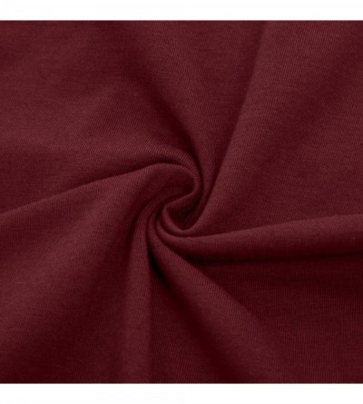 Robes Women Cotton Bathrobe Sleepwear Half Sleeve Zipper Pajama S-2XL - Burgundy - CG18ULHWS8G $24.66