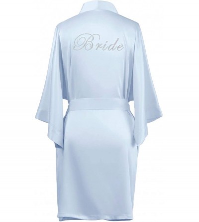 Robes Women's Kimono Robe Personalized Bridesmaid Bathrobe Dressing Gown Wedding Party Robe Sleepwear - Light Sky Blue - CR18...