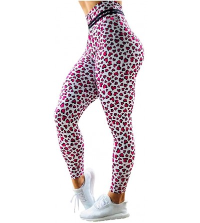 Thermal Underwear Women's Heart Print Leggings Fitness Sports Running Yoga Athletic Pants - E - CD1983DMR68 $15.07