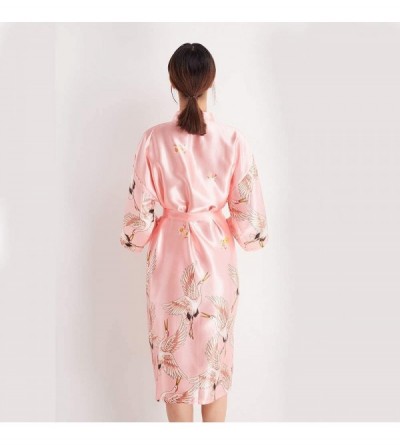 Robes Models Cranes Single Piece in The Sleeves Robe Large Size Loose Bathrobes Home Service Simulation Silk Bridesmaid Dress...