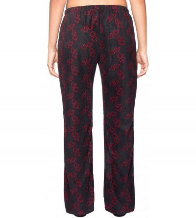Sets Winter Pajamas for Women - Womens Fleece Pants- Warm Pajamas for Women - Hearts Black/Red - CF12LXGUX3P $15.88