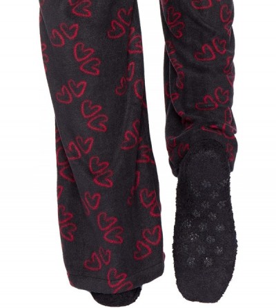 Sets Winter Pajamas for Women - Womens Fleece Pants- Warm Pajamas for Women - Hearts Black/Red - CF12LXGUX3P $15.88