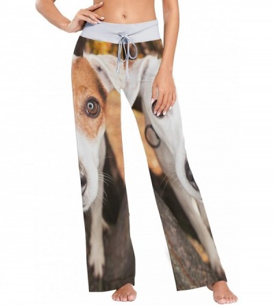 Bottoms Cute Animal Dog Seeing Women Loose Palazzo Casual Drawstring Sleepwear Print Yoga Pants - CE19D8UEIH2 $28.45