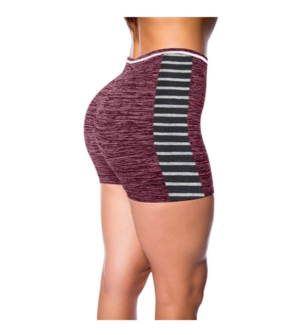 Thermal Underwear Women Basic Slip Bike Shorts Compression Workout Leggings Yoga Shorts Capris - Wine - CQ198RMYQ5O $12.91