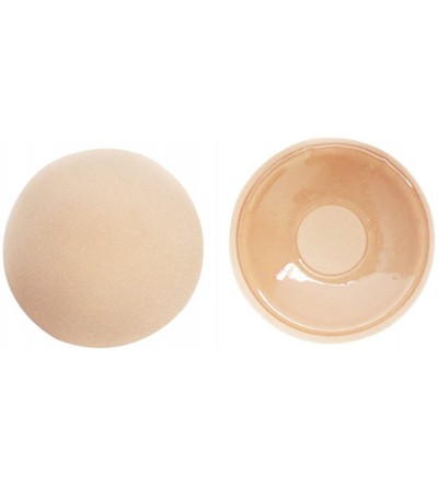 Accessories Women's Adhesive Nipple Covers Reusable Invisible Round Silicone Cover Breast Petals Bra - Beige - CY18CGUK9NN $9.64