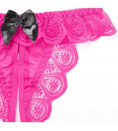 Thermal Underwear Women Sexy Lace Low Waist Traceless Underwear Panties Lingerie Briefs- 1pc - Hot Pink - CM195C2QOH8 $18.48