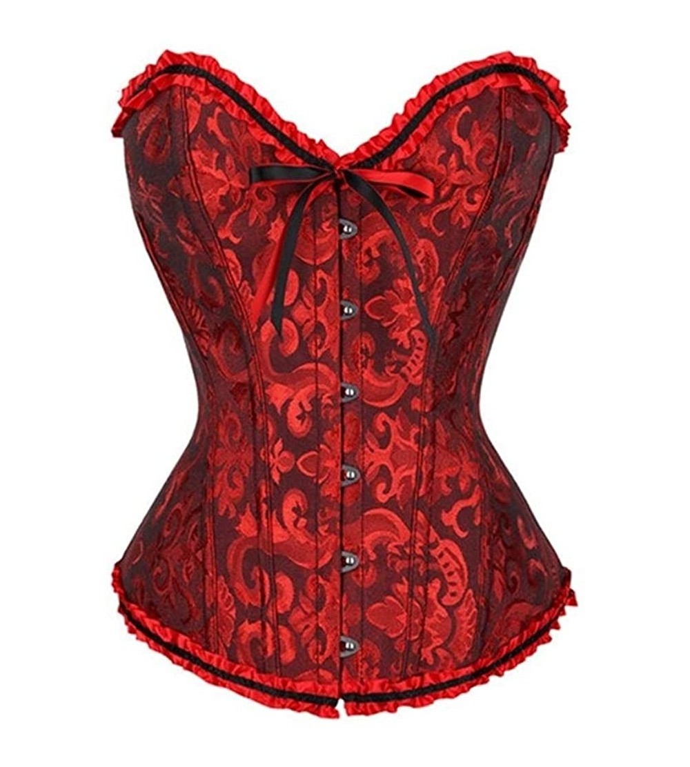 Bustiers & Corsets Corset Ladies' Lace Corset Slim Tight Belt Shaped Fitness Weight Loss Belt Corset a (Color Black red Size ...