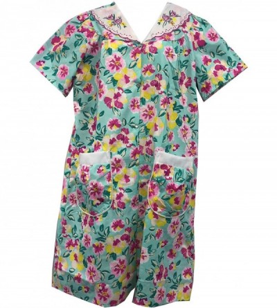 Nightgowns & Sleepshirts Snap Down Open Front Women House Gown - Nightgown - Duster - LAT-2013 - Print 6 - CG19CXWNMC0 $18.64