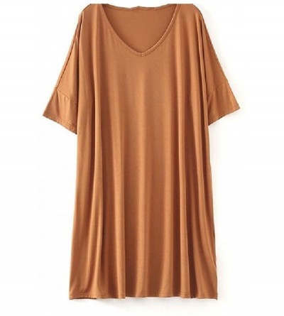 Sets Women's Mid-Length Oversize Pure Color V Neck 1/2 Sleeve Stylish Loungewear - 6 - CZ190X0G7H5 $46.15