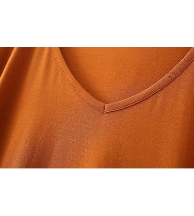 Sets Women's Mid-Length Oversize Pure Color V Neck 1/2 Sleeve Stylish Loungewear - 6 - CZ190X0G7H5 $25.64