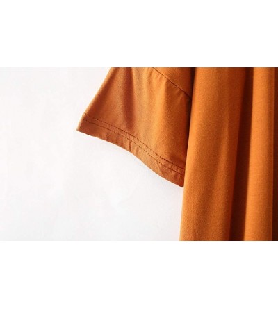 Sets Women's Mid-Length Oversize Pure Color V Neck 1/2 Sleeve Stylish Loungewear - 6 - CZ190X0G7H5 $25.64