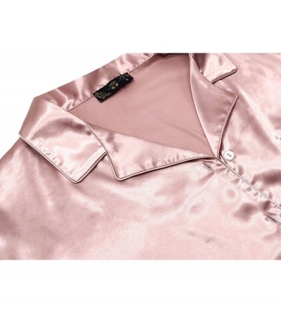 Nightgowns & Sleepshirts Women's Satin Silk Lace Kimono Robes Pajamas Set Bridesmaids Nightgown Sleepwear - Pale Mauve(pajama...