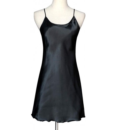 Baby Dolls & Chemises Cami Nightgowns for Women Basic Camisole Mini Sleepdress Chemise Babydoll Nightdress Nighties - A-black...