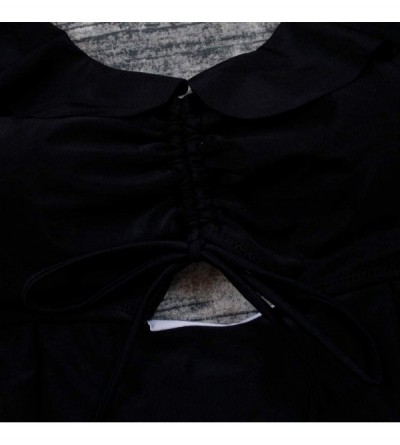 Thermal Underwear Modest Swimwear-Women Plus Size Print Tankini Swimjupmsuit Swimsuit Beachwear Padded Swimwear - Black - CM1...