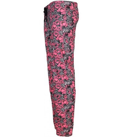 Bottoms Women's Loungewear Pajama Pants- 100% Cotton- Sweatheart Designs - Roses - CR18KRHLYCO $12.76