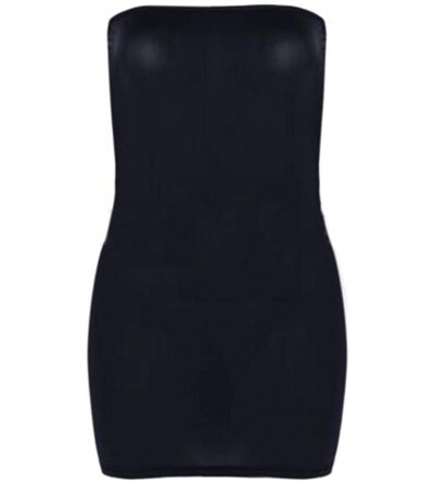 Tops Women Erotic Underwear Bodycon Cocktail Party See-Through Mini Dress Nightwear - Black - CU18UXTD3TW $8.08